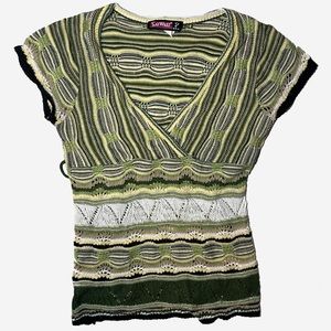 green crochet top